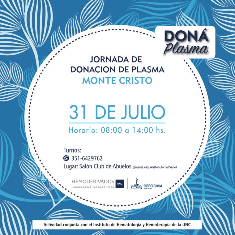 Monte Cristo Solidario: Conoce cómo donar plasma y médula 