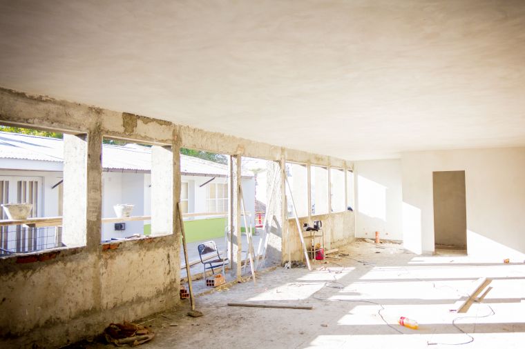 Seguimos avanzando en las obras del jardín de infantes Maestro Domingo Nogal  